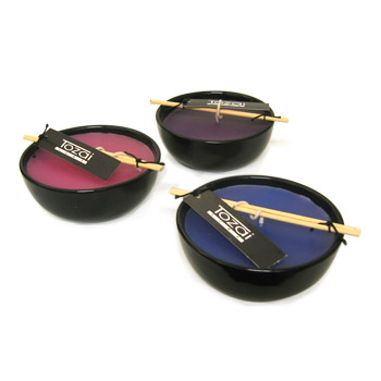 Black Ceramic Tea Bowl Candles